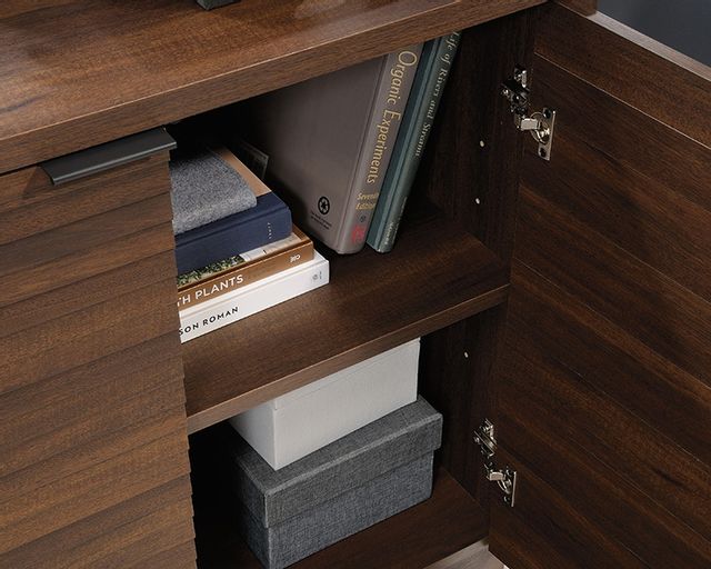 Sauder Englewood Engineered Wood Desk Hutch in Spiced Mahogany