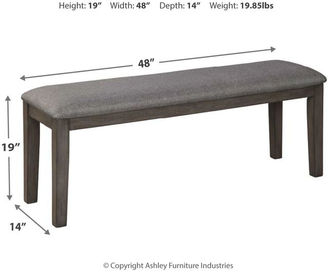 Benchcraft® Luvoni Dark Charcoal Gray Upholstered Bench 3