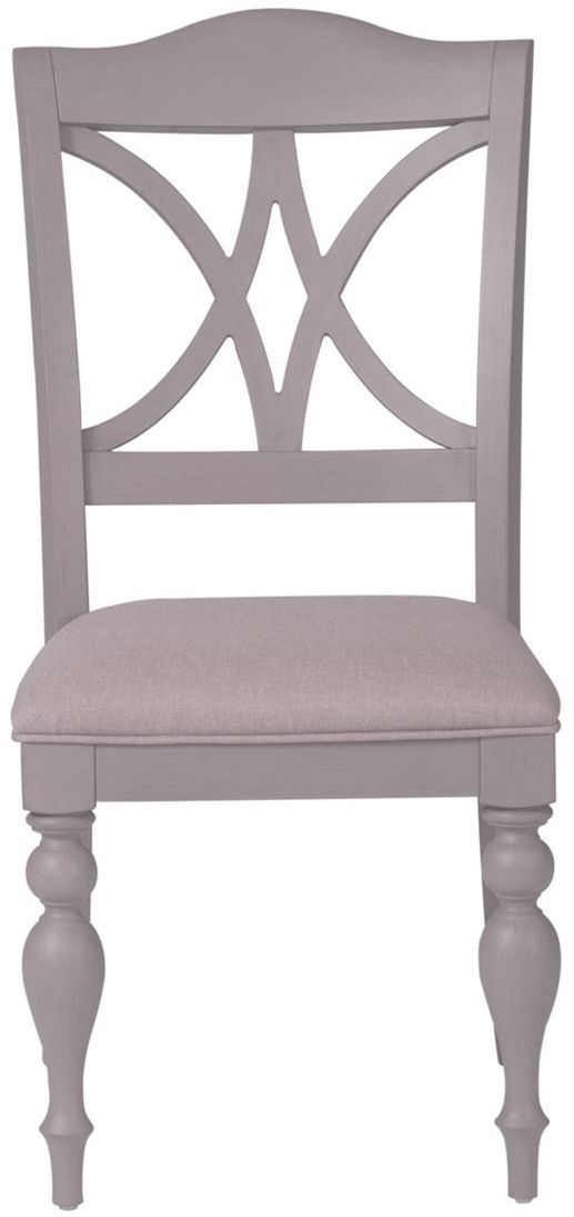 Liberty Furniture Summer House 5-Piece Dove Grey Pedestal Table Set 4