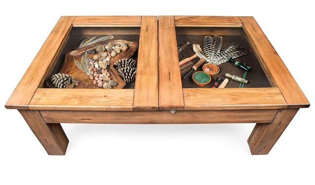Sunny Designs™ Solid Mossy Oak Dry Leaf Curio Cocktail Table-1