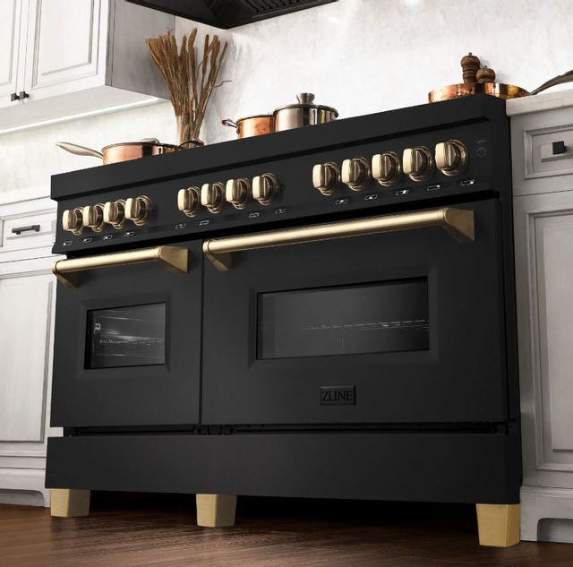 ZLINE Andrew Zuro Autograph Edition 60" Black Stainless Steel/Gold Pro Style Dual Fuel Range  6