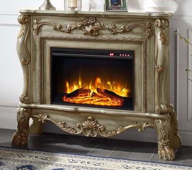 ACME Furniture Dresden Gold Patina Fireplace | Urner's