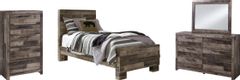Benchcraft® Derekson 4-Piece Multi Gray Twin Panel Bed Set