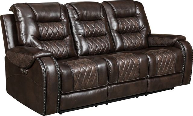 Vogue Furniture Dark Chocolate Reclining Sofa-1