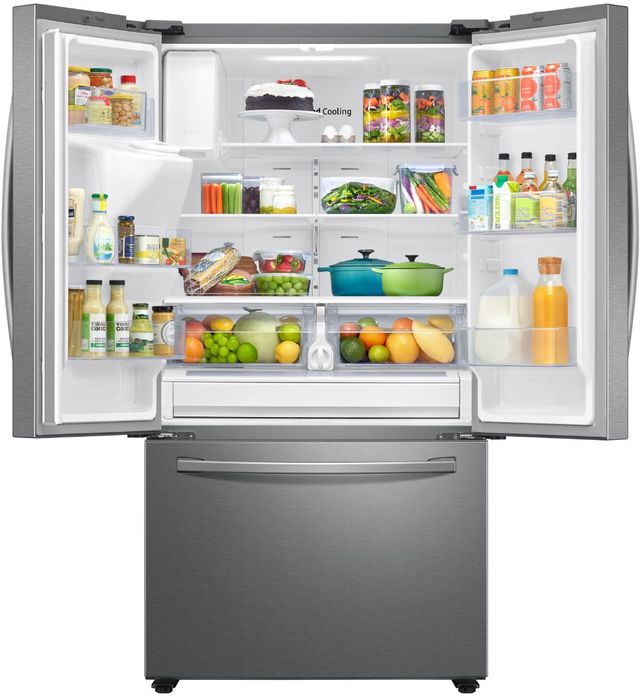 SAMSUNG 4 Piece Kitchen Package with a 27 cu. ft. French Door Refrigerator w/ Dispenser-3