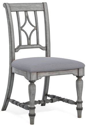 Flexsteel® Plymouth Distressed Graywash Upholstered Dining Chair