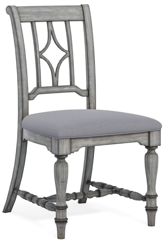 Flexsteel® Plymouth Distressed Graywash Upholstered Dining Chair 0