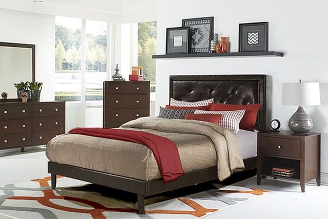 Hillsdale Furniture Becker Brown Faux Leather Queen Bed 4