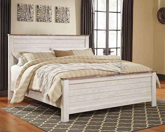 Signature Design by Ashley® Willowton White Wash King Panel Bed 1