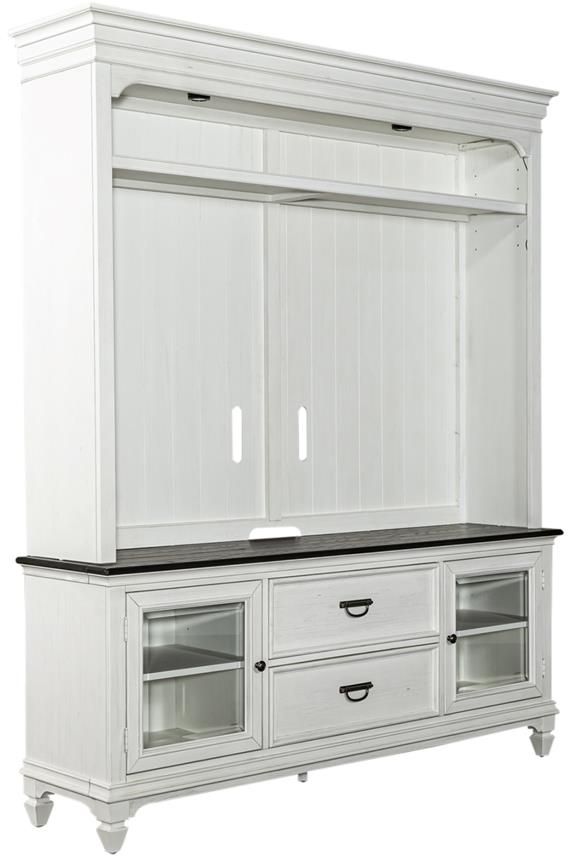Liberty Furniture Allyson Park Charcoal/Wirebrushed White Entertainment Center-0