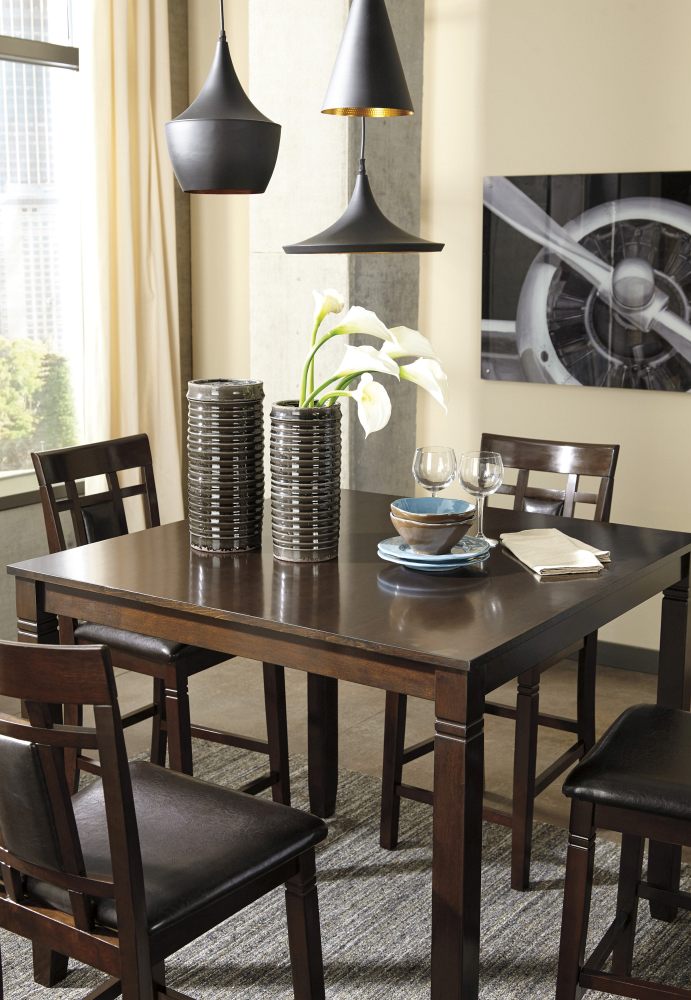 Signature Design By Ashley® Bennox 5-Piece Brown Counter Height Dining ...