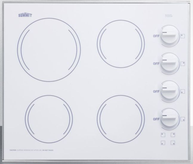 white glass electric hob