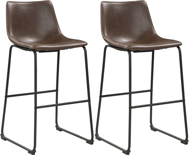 Coaster® Michelle Set of 2 Brown And Black Bar Stools