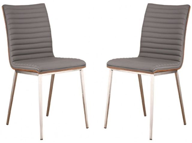 Armen Living Cafe 2-Piece Gray Dining Chairs