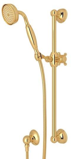 Rohl® Spa Shower Collection Italian Brass Single-Function Anti-Calcium Handshower Hose Bar And Outlet Set