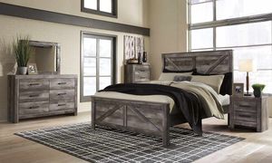 Lifestyle 8321A Grey 4 Piece Queen Panel Bedroom Set