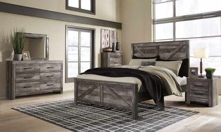 Signature Design by Ashley® Wynnlow Gray 4 Piece Queen Crossbuck Panel Bedroom Set