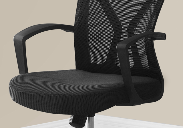 Monarch Specialties Inc. Black/Chrome Office Chair-2