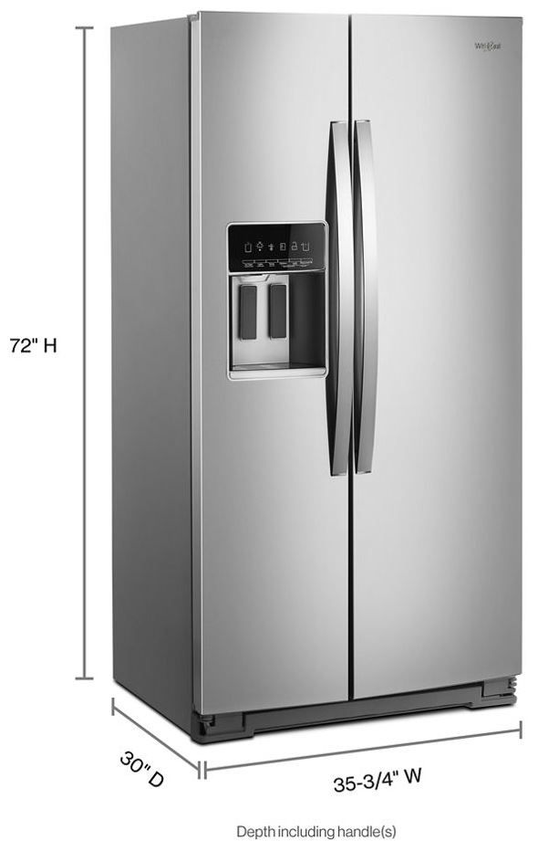Whirlpool® 22.6 Cu. Ft. Fingerprint Resistant Stainless Steel Side-by-Side Counter Depth Refrigerator 4