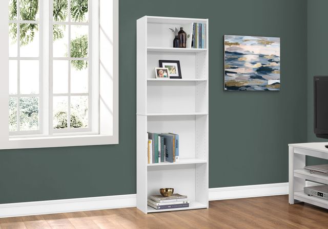 Monarch Specialties Inc. 72"H White 5 Shelves Bookcase 2