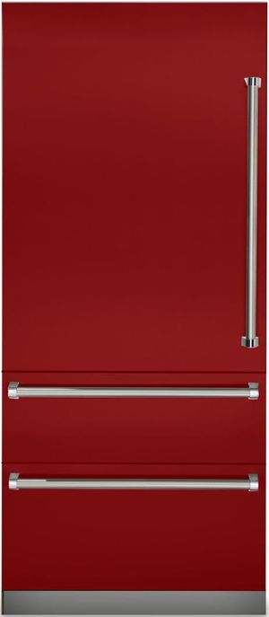 Viking® Professional 7 Series 20 Cu. Ft. Fully Integrated Bottom Freezer Refrigerator-Apple Red