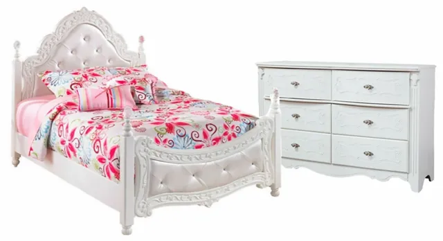 Signature Design by Ashley® Exquisite 2-Piece White Full Poster Bed Set-0