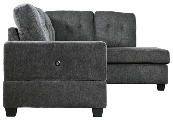 Signature Design by Ashley® Kitler 2-Piece Dark Taupe Sectional with Chaise 2