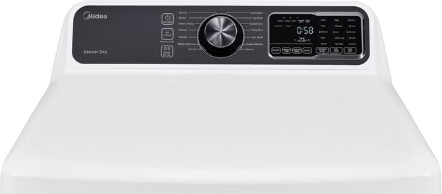 Midea® 7.5 Cu. Ft. White Front Load Natural Gas Dryer  3