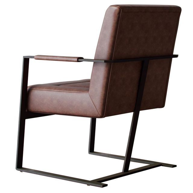 Jofran Maguire Dark Sienna Leather Sled Chair-3