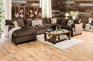 Furniture of America® Wessington Chocolate Sectional