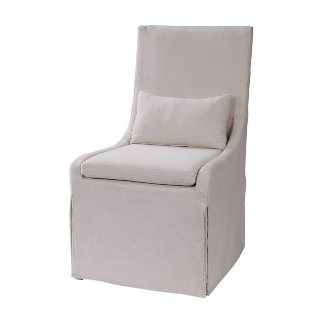 Uttermost® Coley White Armless Chair-2