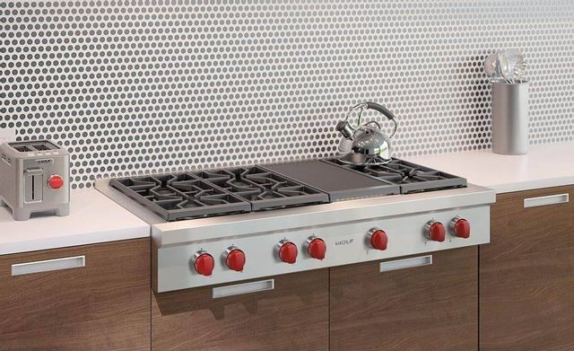 Wolf® 48" Stainless Steel Pro Style Gas Rangetop 6