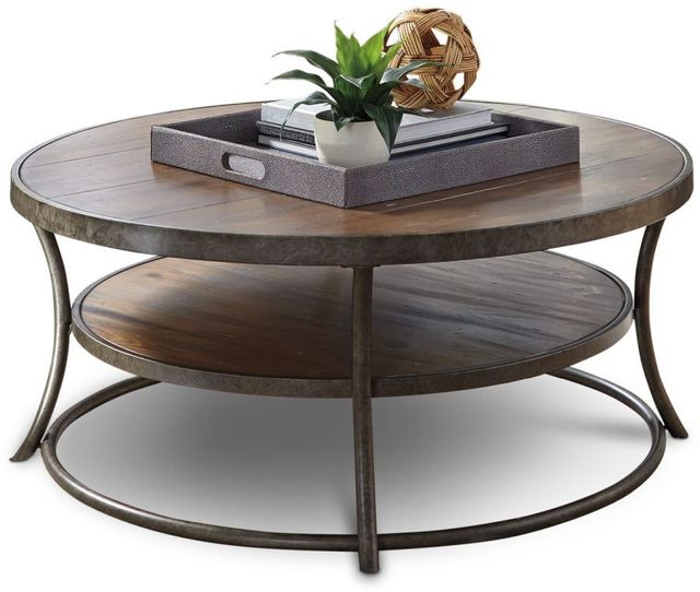 Signature Design by Ashley® Nartina  Light Brown Round Coffee Table 0