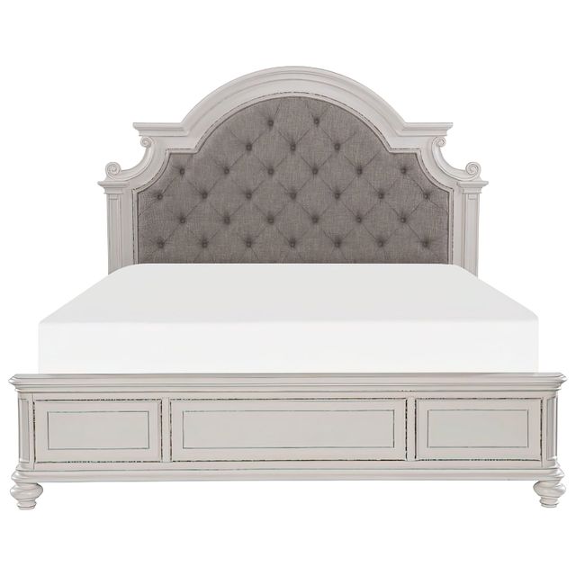 Homelegance Vintage Queen Upholstered Bed, Dresser, Mirror & Nightstand-1
