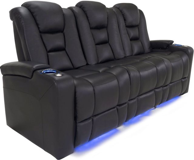 RowOne Revolution Home Entertainment Seating Black 3-Chair Sofa 2