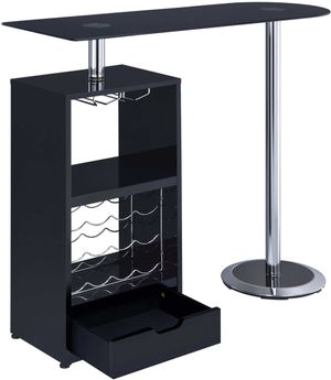 Coaster® Glossy Black 1-Drawer Bar Table