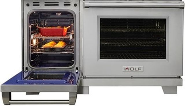 Wolf 48" Stainless Steel Freestanding Dual Fuel Range and Infrared Charbroiler and Infrared Griddle 4