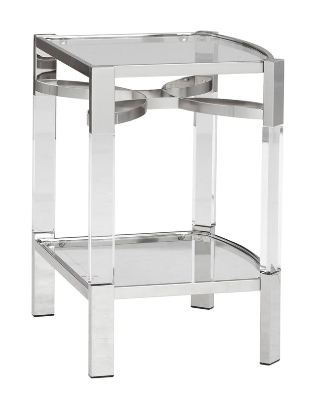 Signature Design by Ashley® Chaseton Clear/Silver Finish Accent Table-0