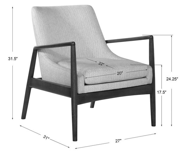 Uttermost® Bev White Accent Chair-2