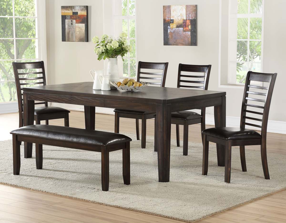 Steve Silver Co. Ally Antique Charcoal Dining Table with 18