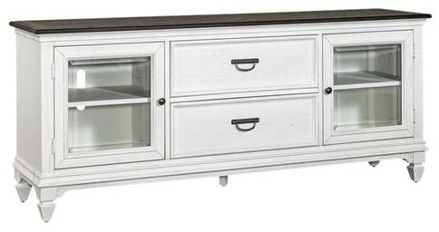Liberty Allyson Park Wirebrushed White Entertainment TV Stand-0