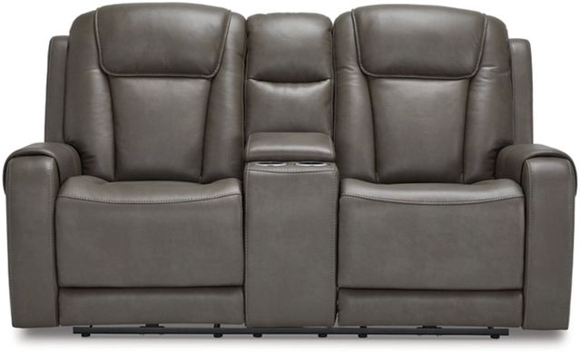 Signature Design by Ashley® Card Player Smoke Power Reclining Loveseat-1