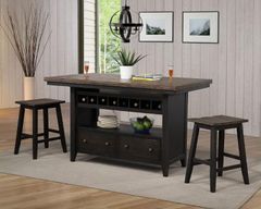 ECI Furniture Ashford Black/Brown Rubbed/Distressed Bar Cabinet