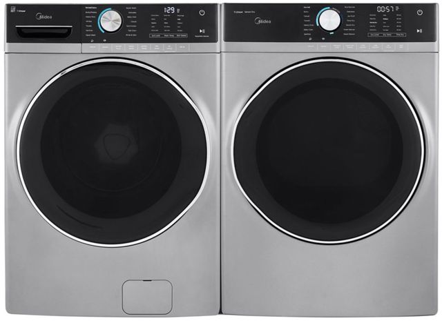 Midea® 5.2 Cu. Ft. Front Load Washer & 8.0 Cu. Ft. Gas Dryer Graphite Laundry Pair 3