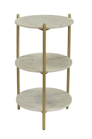 Coast to Coast 3 Tier Marble Accent Table