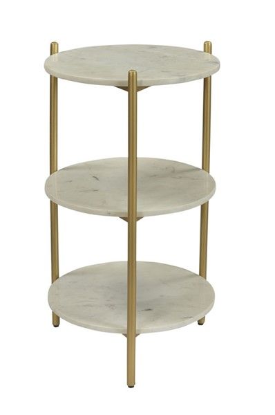 Coast to Coast 3 Tier Marble Accent Table-0