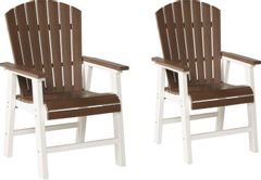 Signature Design by Ashley® Genesis Bay 2-Piece Brown/White Outdoor Dining Arm Chair Set