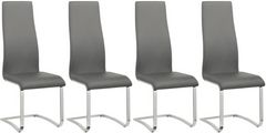 Coaster® Anges 4-Piece Grey/Chrome Upholstered High Back Side Chairs