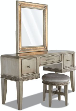 Klaussner® Sophia Platinum Vanity Table with Mirror