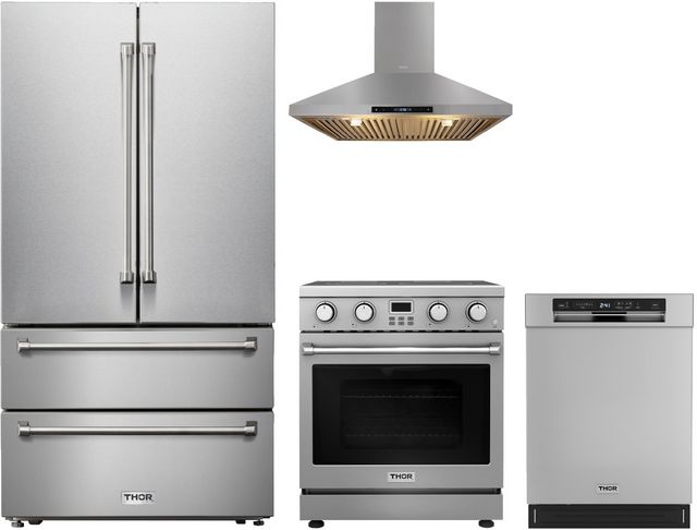 Thor Kitchen® 4 Piece Stainless Steel Kitchen Package | Appliance Mart